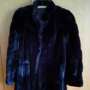 Women's brown, faux mink fur lined jacket